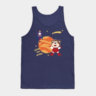 Space monkey or astronaut in a space suit with cartoon style Tank Top